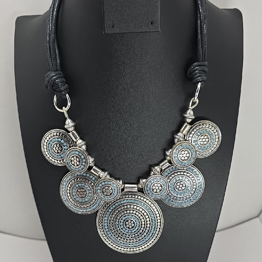 St Thomas Collection Silver And Blue Statement Necklace 32$